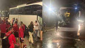 საქართველოში ჩამოსული ბულგარეთის ნაკრების ავტობუსი ავარიაში მოყვა